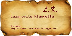 Lazarovits Klaudetta névjegykártya